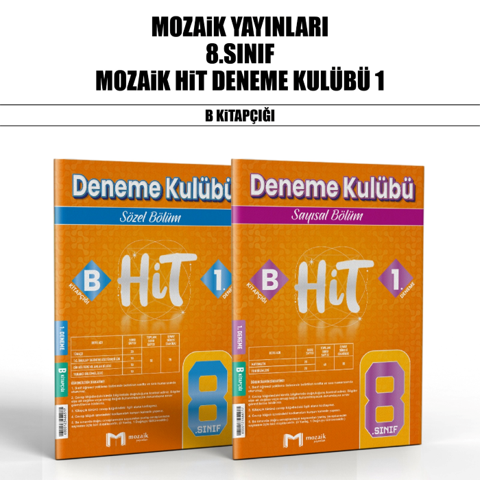 MOZAİK 08.SINIF HIT DENEME KULÜBÜ SY/SZ 1-B -25-26